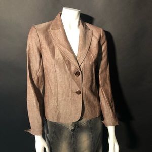 Lafayette 148 linen wool blend lined jacket 6 Chic